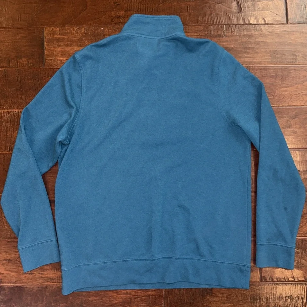L.L. Bean Men's Large Comfort Stretch Performance Piqué 1/4 Zip Pullover Teal - Picture 4 of 6